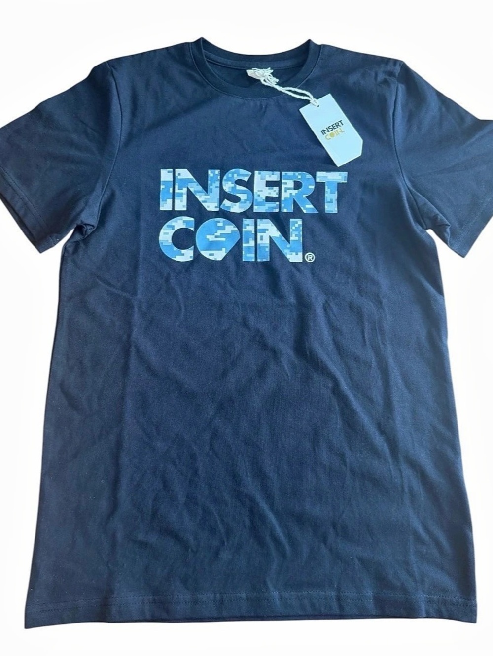 NWT Insert Coin Clothing Gamer Graphic T-Shirt Black Camo Logo XS New Tag